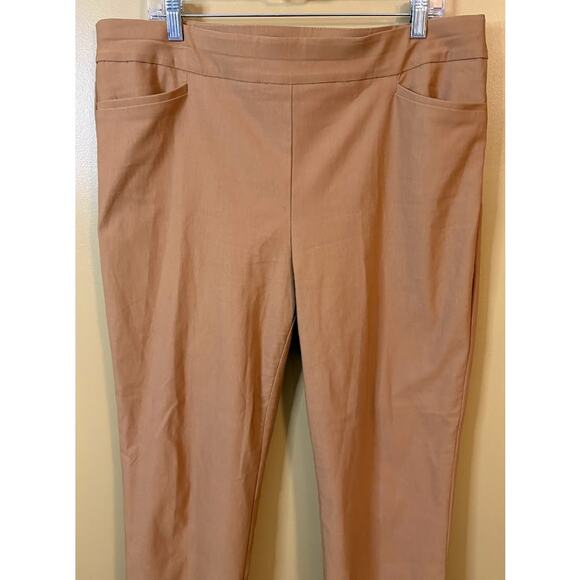 Chico's Brown Slim Pull-On Ankle Pants with Rivets Size 3R - Picture 2 of 8